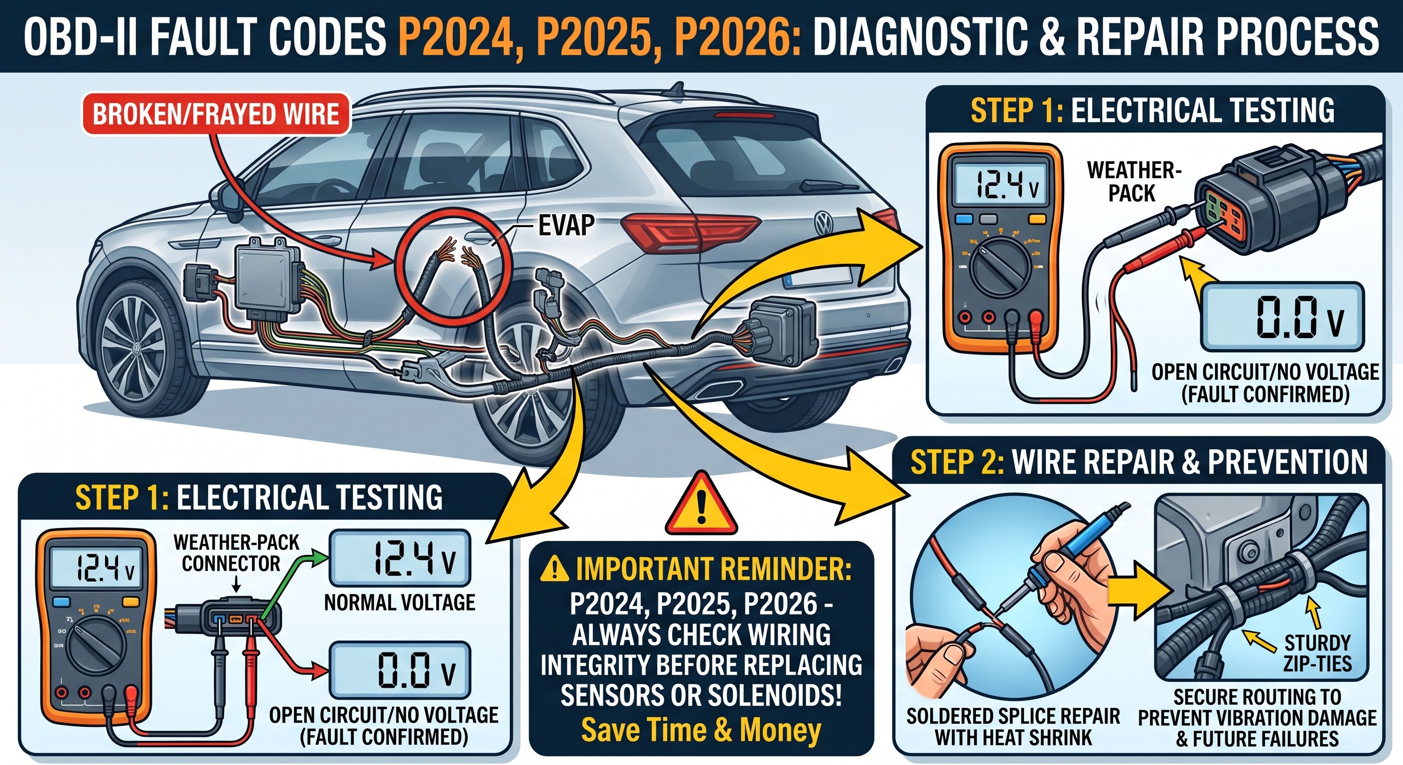 VAG Cars P2024/P2025/P2026 Repair Procedure